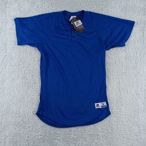 Russell Athletic Dri-Power Baseball Jersey Royal Blue Henley 317DPMK Mens Small